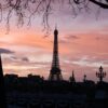 sillhouete of eiffel tower